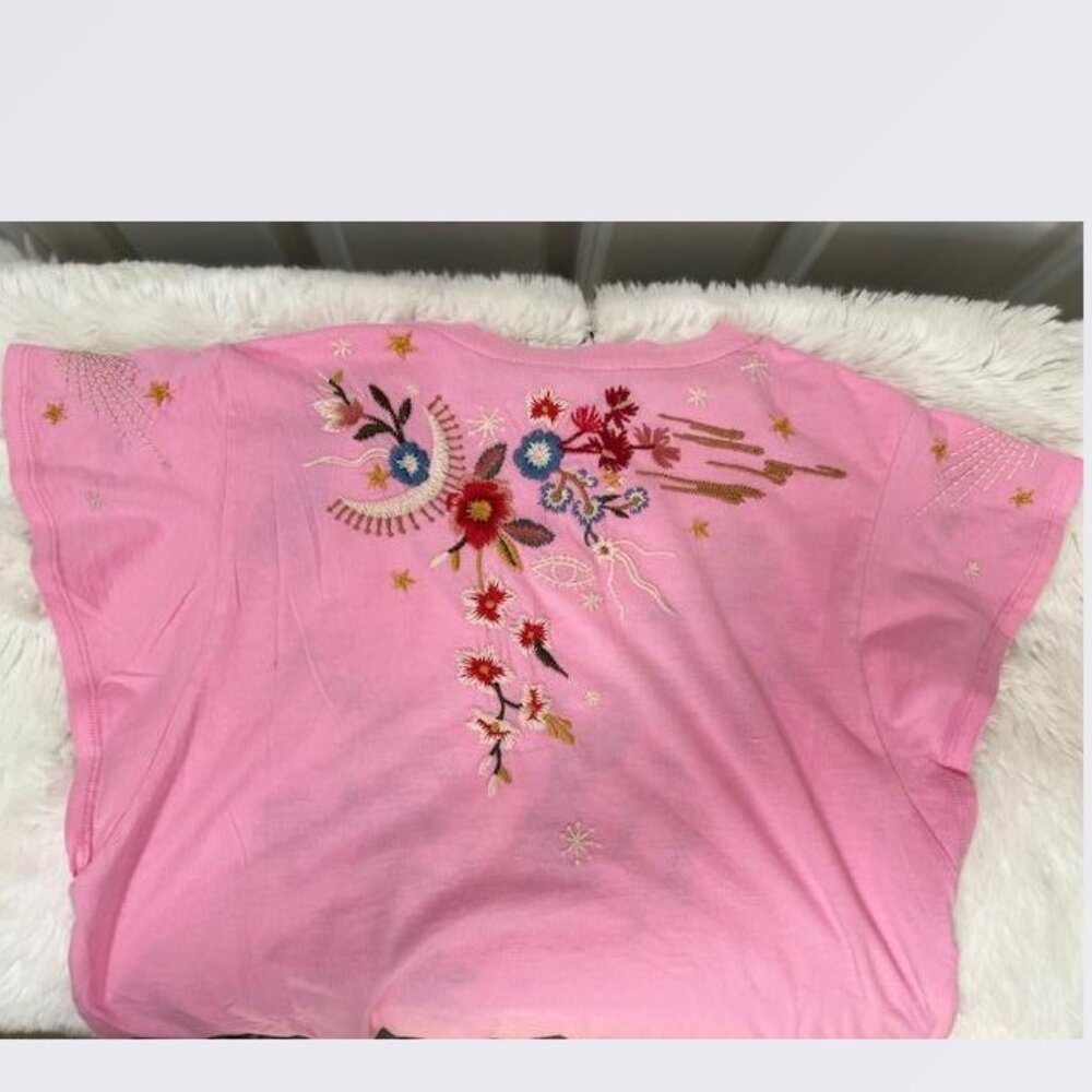 Johnny Was Lissa Flutter Sleeve Tee in Begonia/Pink – Size Small – NWT - Picture 7 of 7
